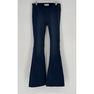 Free People We The Free PENNY Pull-On Flare Jeans Womens Size 26 Blue Denim